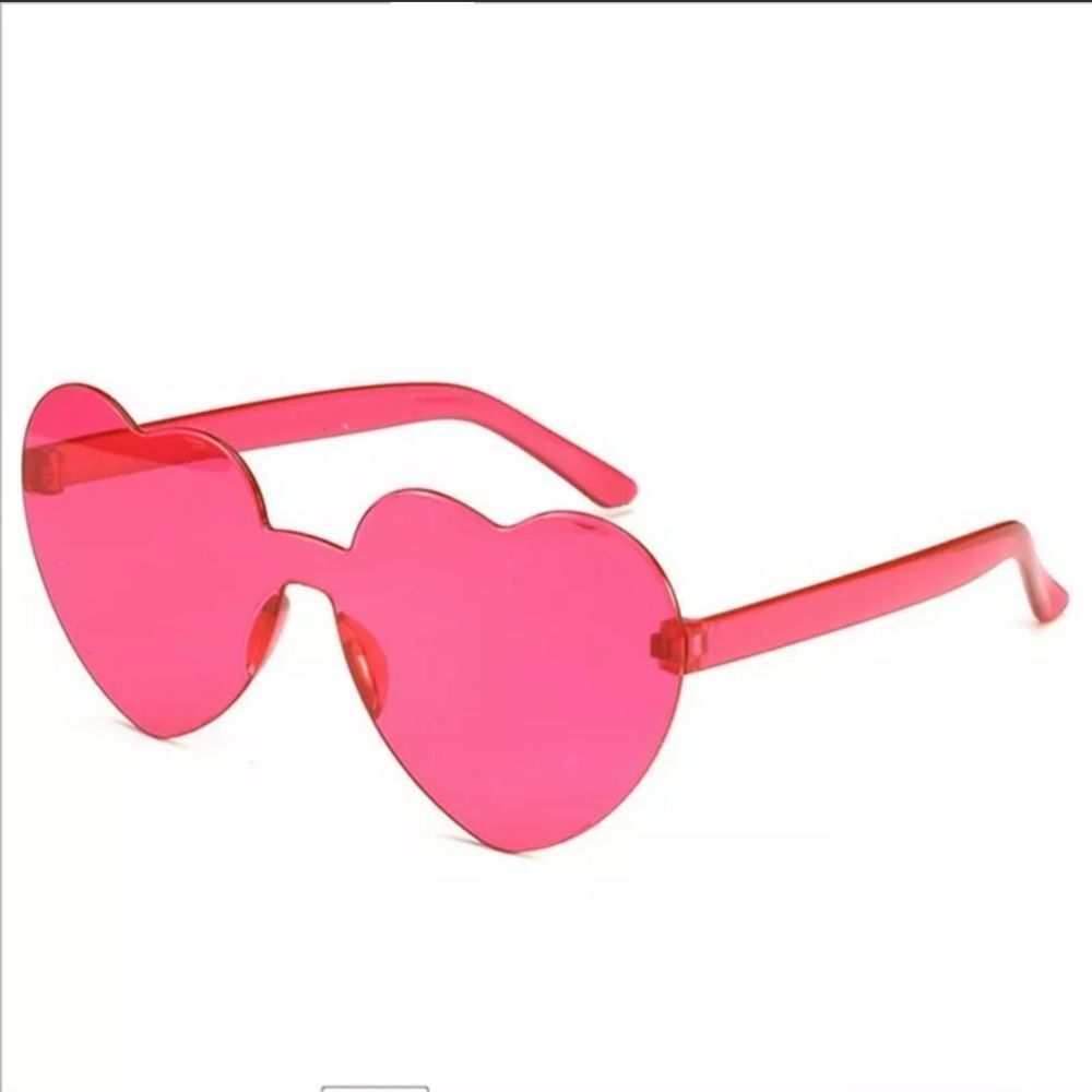 Dolls Kill Heart Shaped Glasses- Rose Red